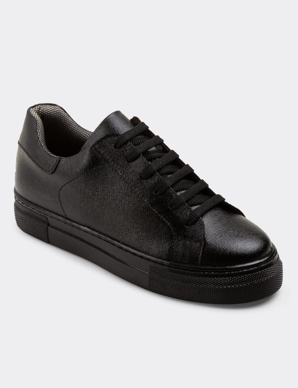 Black  Leather Sneakers - Z1681ZSYHC07