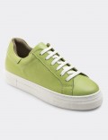 Green  Leather Sneakers