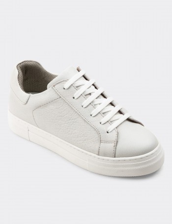 Gray  Leather Sneakers - Z1681ZGRIC07