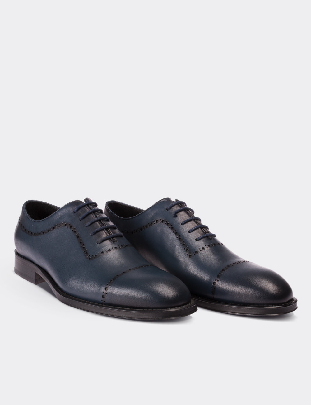 Navy  Leather Classic Shoes - 01491MLCVK01
