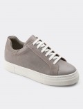 Gray  Leather Sneakers