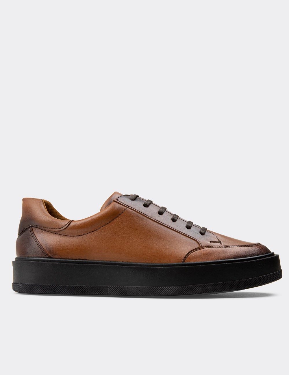 Tan  Leather Sneakers - 01882MTBAP01