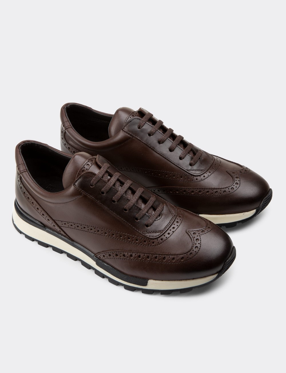 Brown  Leather Sneakers - 00750MKHVT01