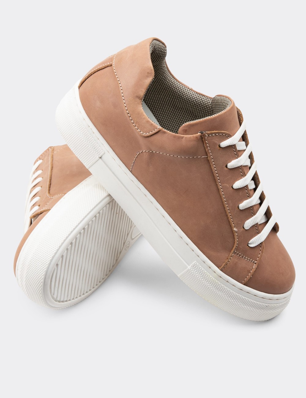 Sandstone  Leather Sneakers - Z1681ZVZNC08