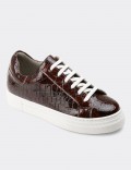 Brown Patent Leather Sneakers
