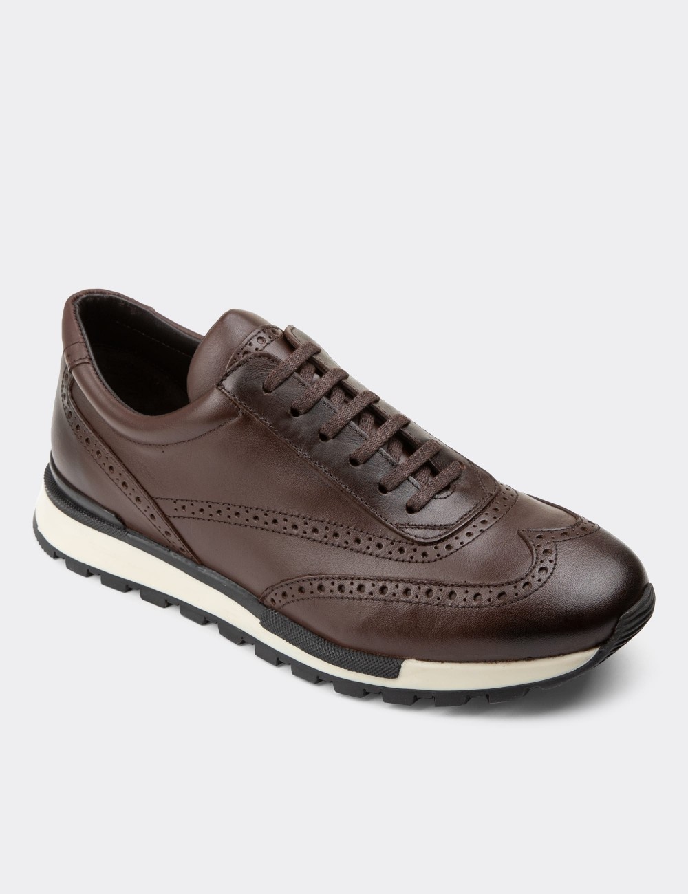 Brown  Leather Sneakers - 00750MKHVT01