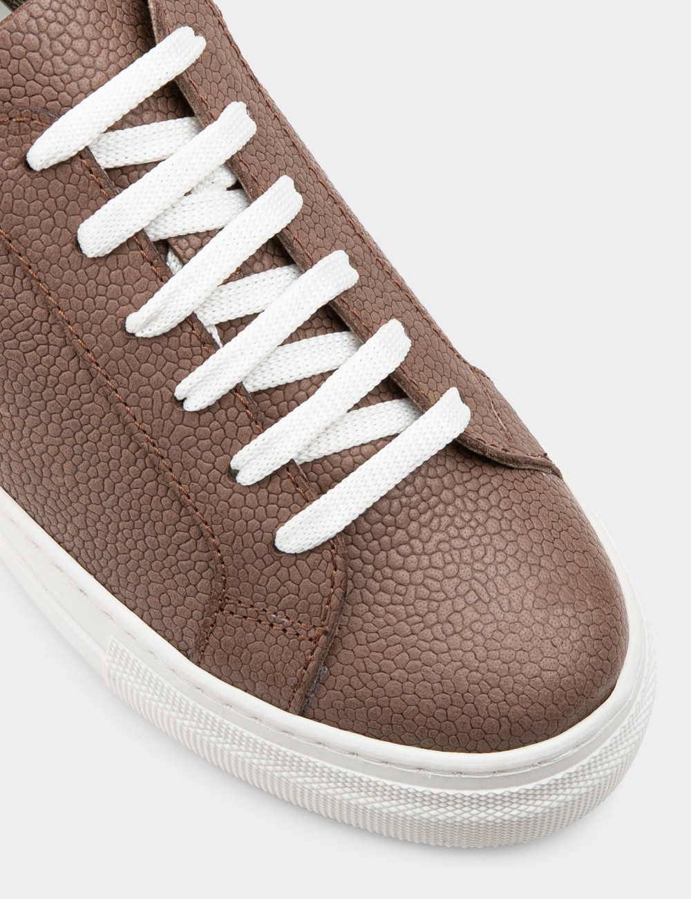 Brown  Leather Sneakers - Z1681ZKHVC19