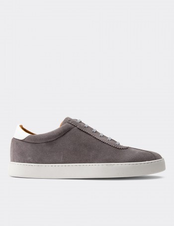 Gray Suede Leather Sneakers - Deery