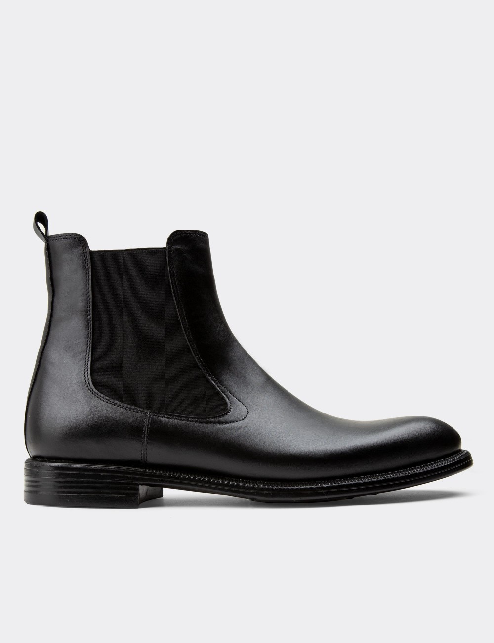 Black  Leather Chelsea Boots - 01919MSYHC01
