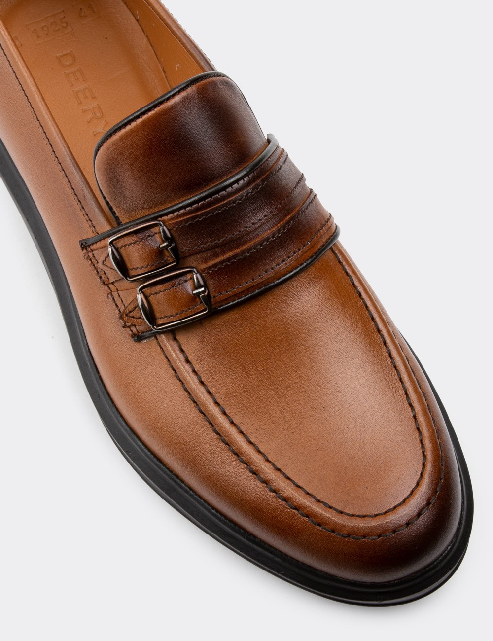 Tan  Leather Loafers - 01925MTBAP01