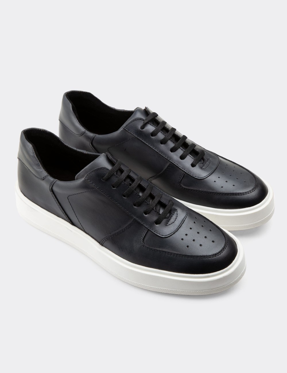 Gray  Leather Sneakers - 01880MGRIP01