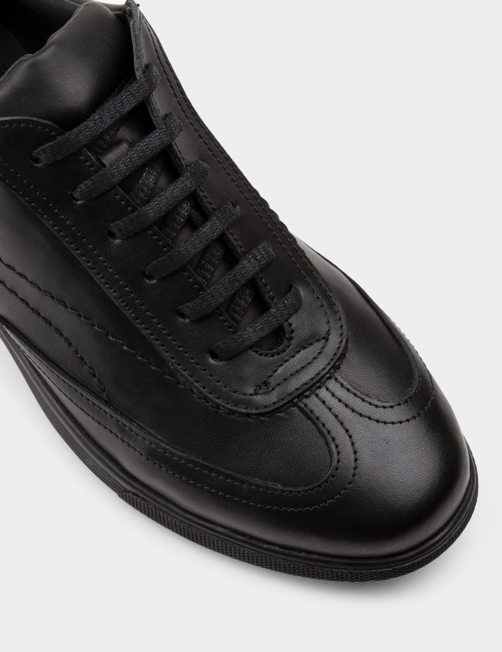 Black  Leather Lace-up Shoes - 00321MSYHC07
