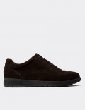 Brown Suede Leather Lace-up Shoes