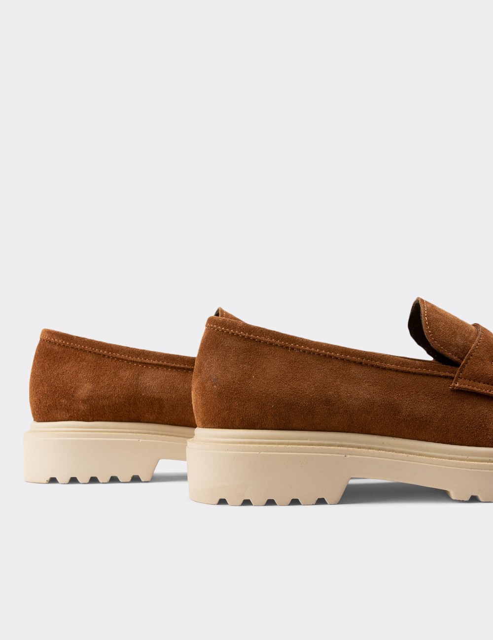 Tan Suede Leather Loafers - 01903ZTBAP01