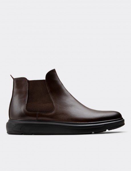 Brown Leather Chelsea Boots