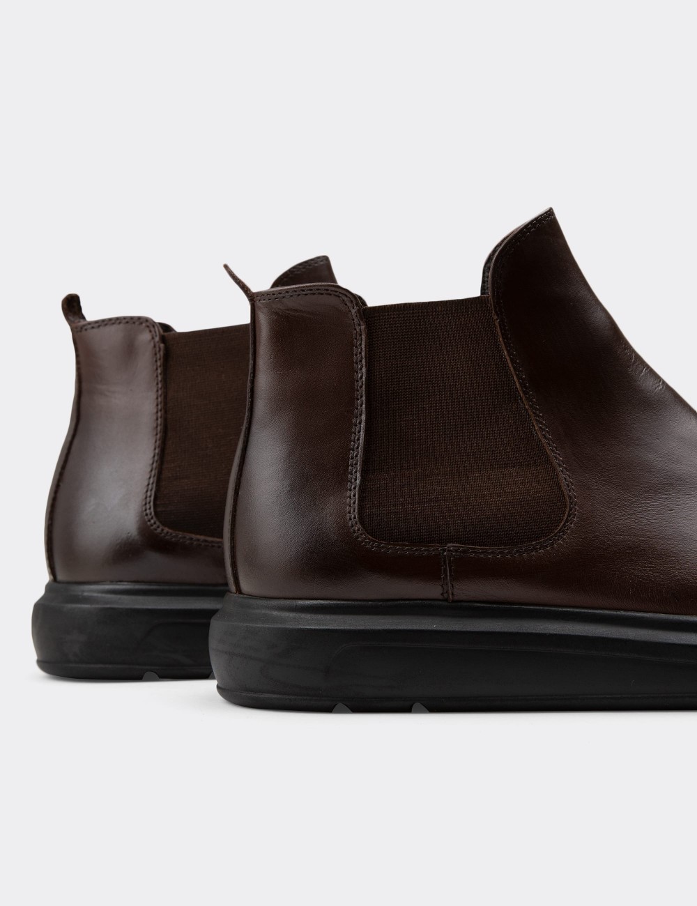 Brown Leather Chelsea Boots - 01620MKHVP11