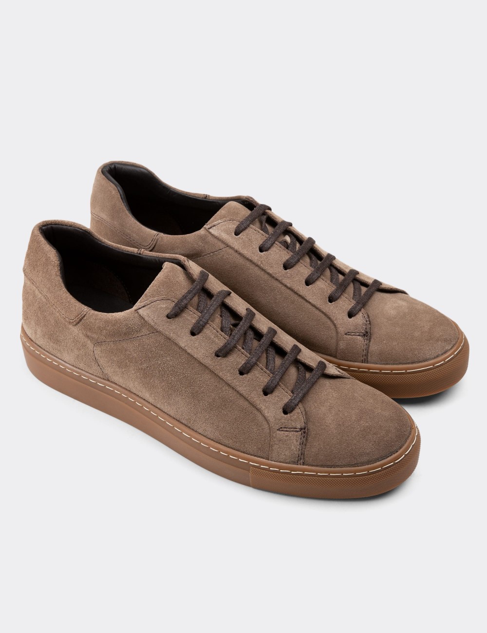 Sandstone Suede Leather Sneakers - 01829MVZNC02