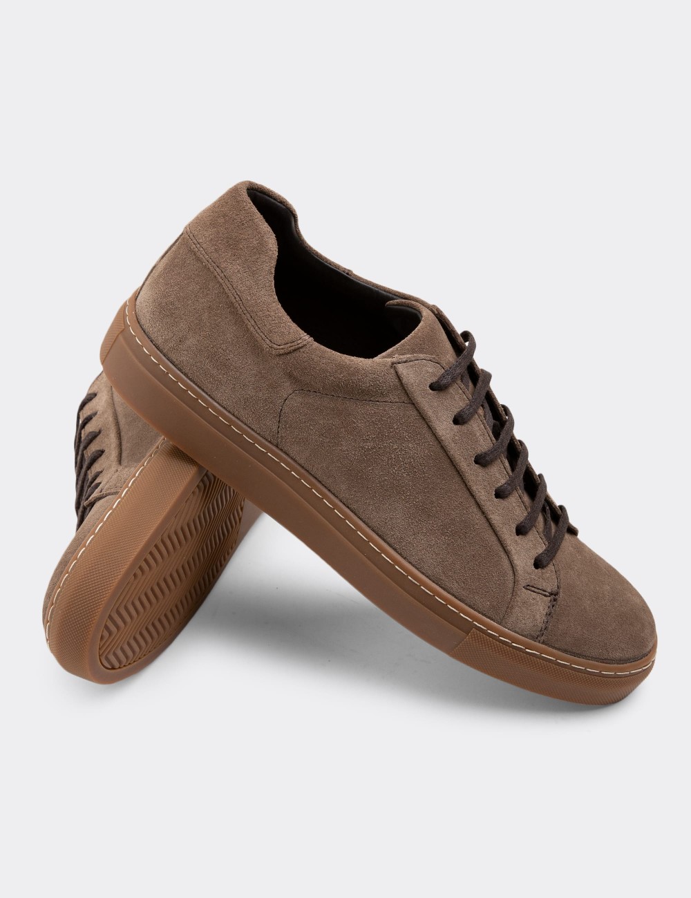 Sandstone Suede Leather Sneakers - 01829MVZNC02