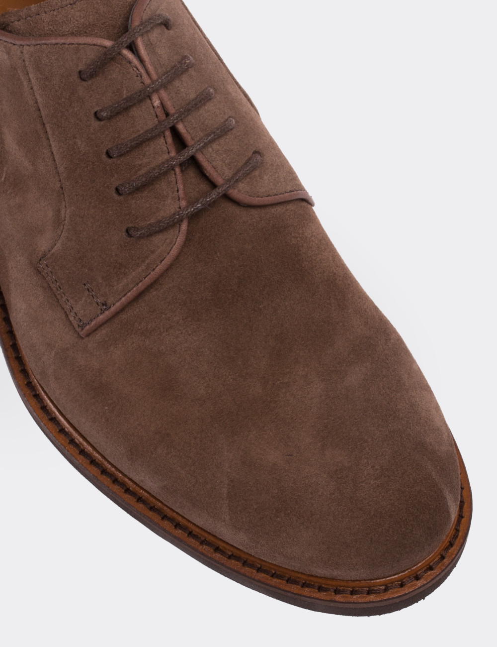 Mink Suede Calfskin Lace-up Shoes - Deery