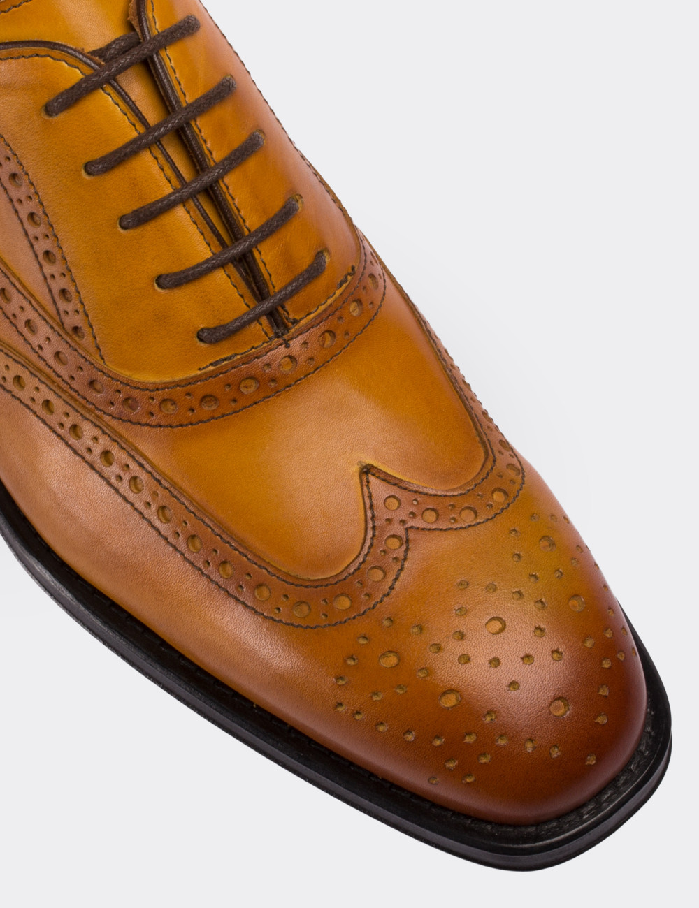Tan  Leather Classic Shoes - 01511MTBAK01