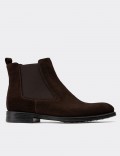 Brown Suede Leather Chelsea Boots