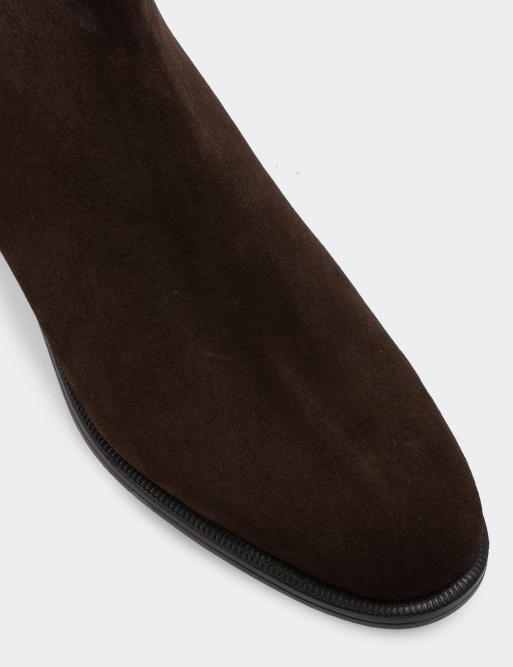 Brown Suede Leather Boots - 01921MKHVC02