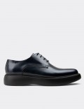 Navy Leather Lace-up Shoes