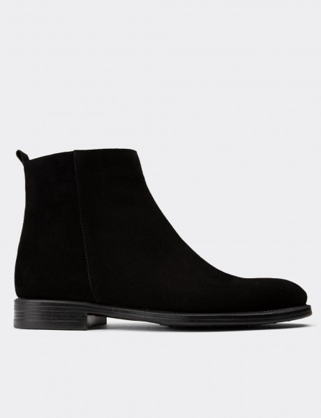 Black Suede Leather Boots