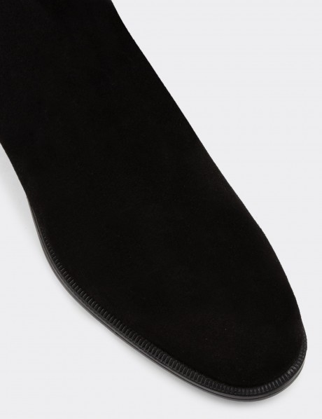 Black Suede Leather Boots