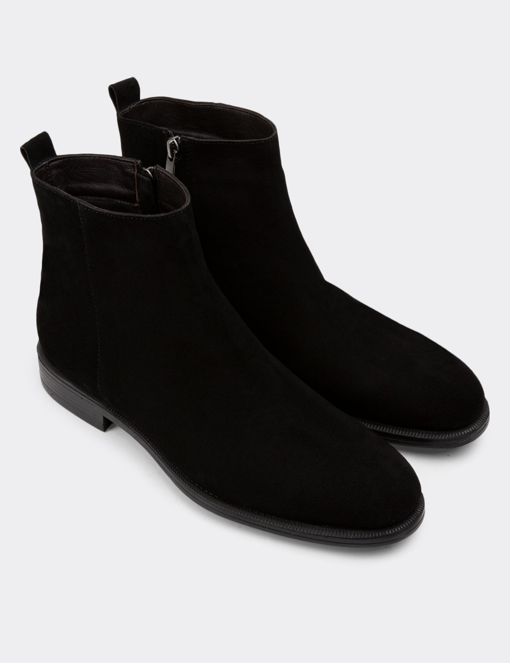 Black Suede Leather Boots - 01921MSYHC02