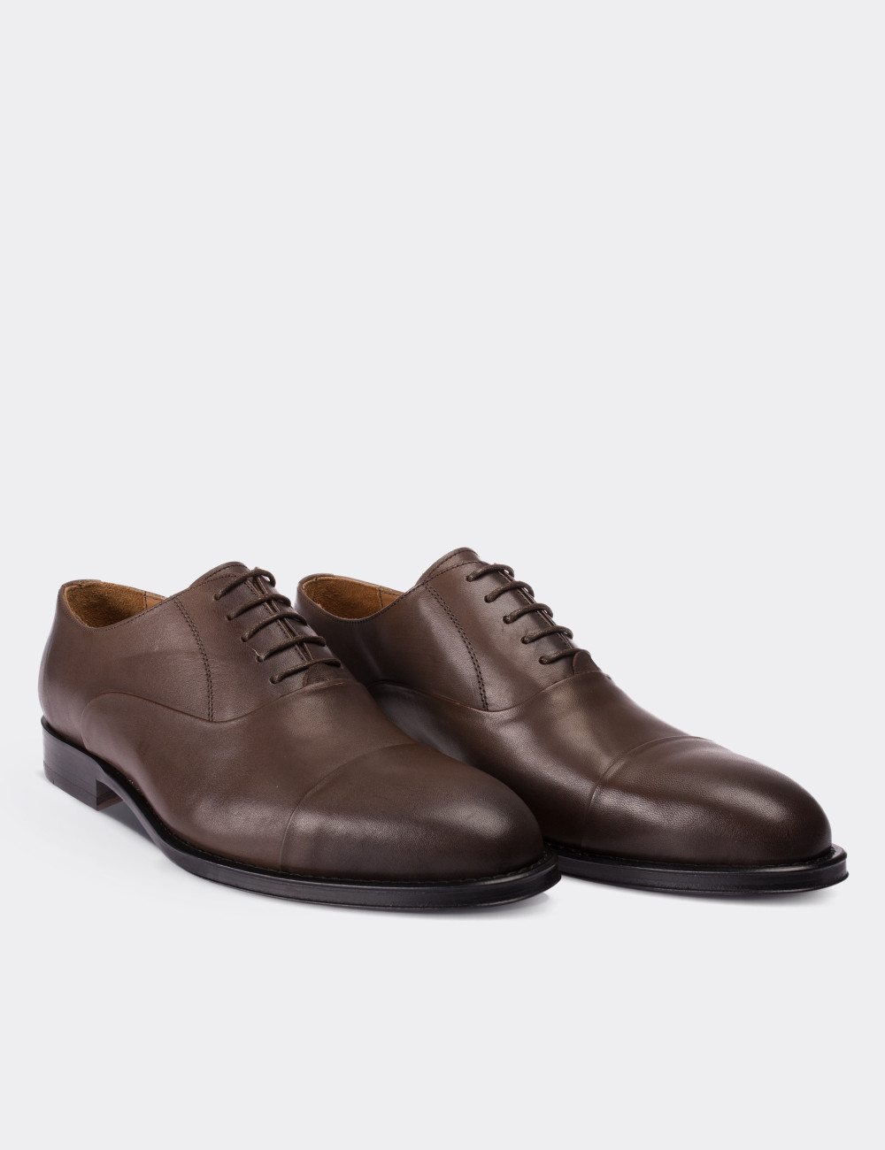Sandstone  Leather Classic Shoes - 01590MVZNK01