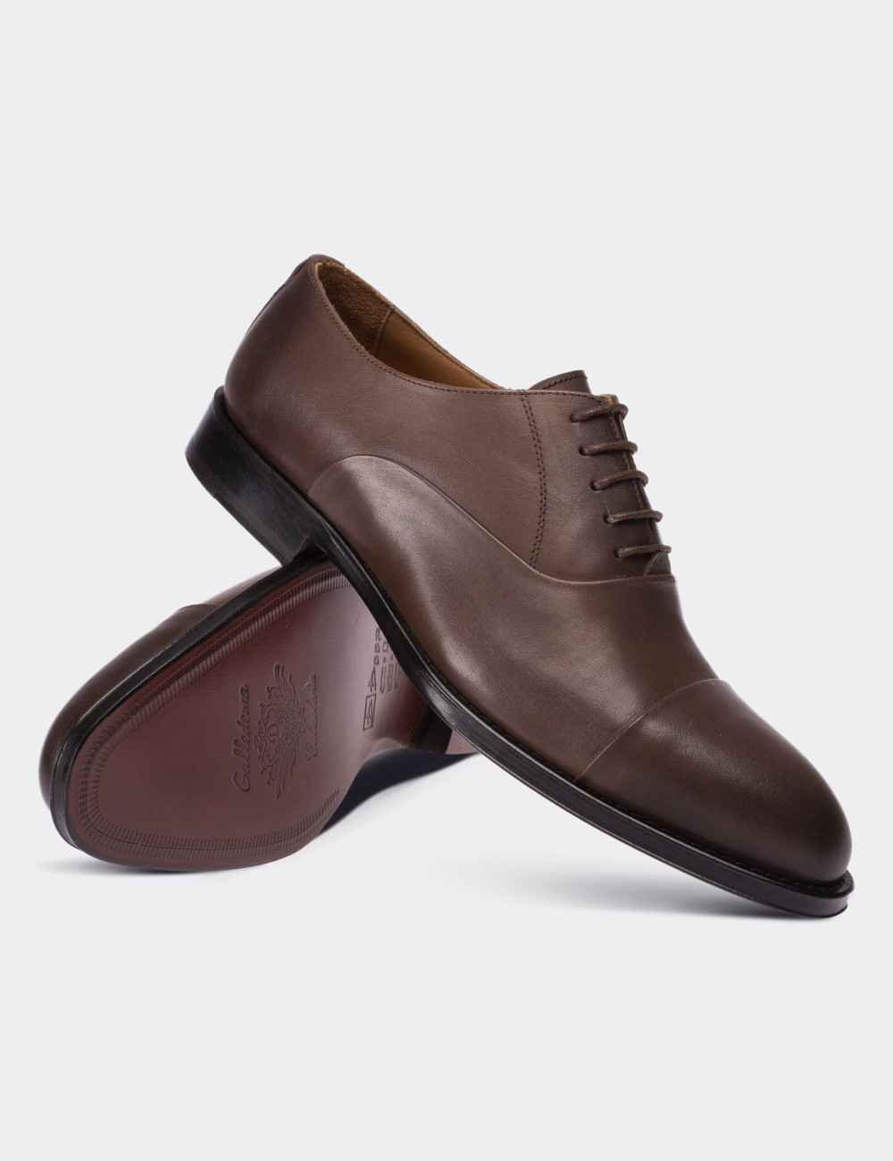 Sandstone  Leather Classic Shoes - 01590MVZNK01