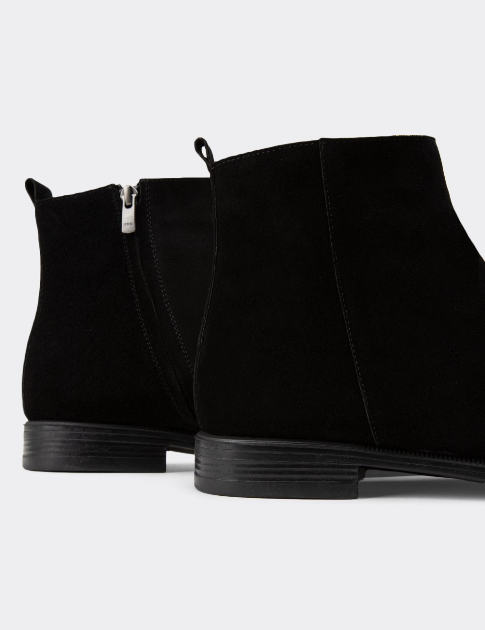 Black Suede Leather Boots - 01921MSYHC02