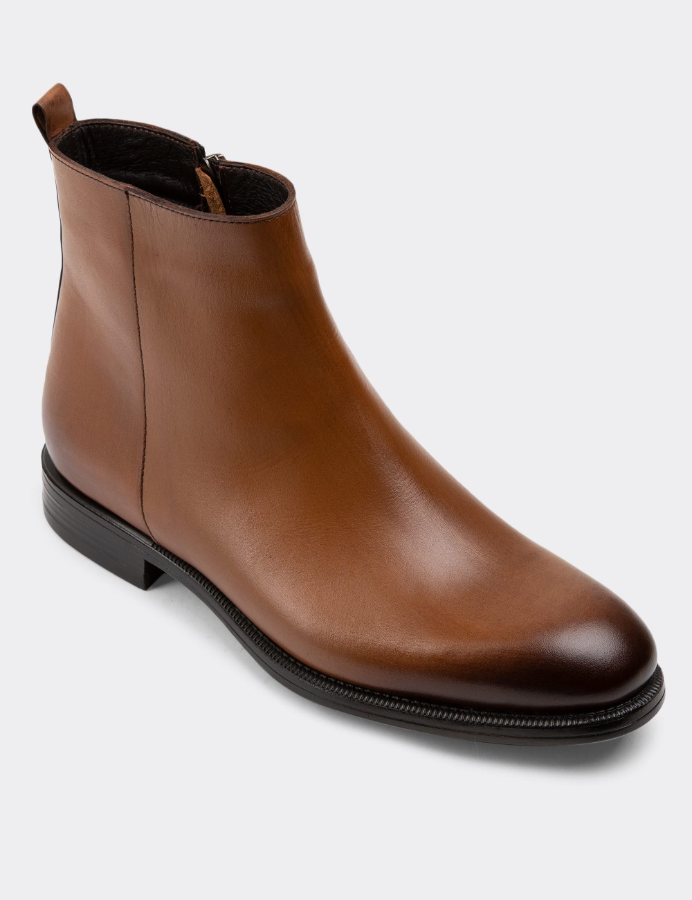 Tan Leather Boots - 01921MTBAC01