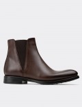 Brown Leather Chelsea Boots