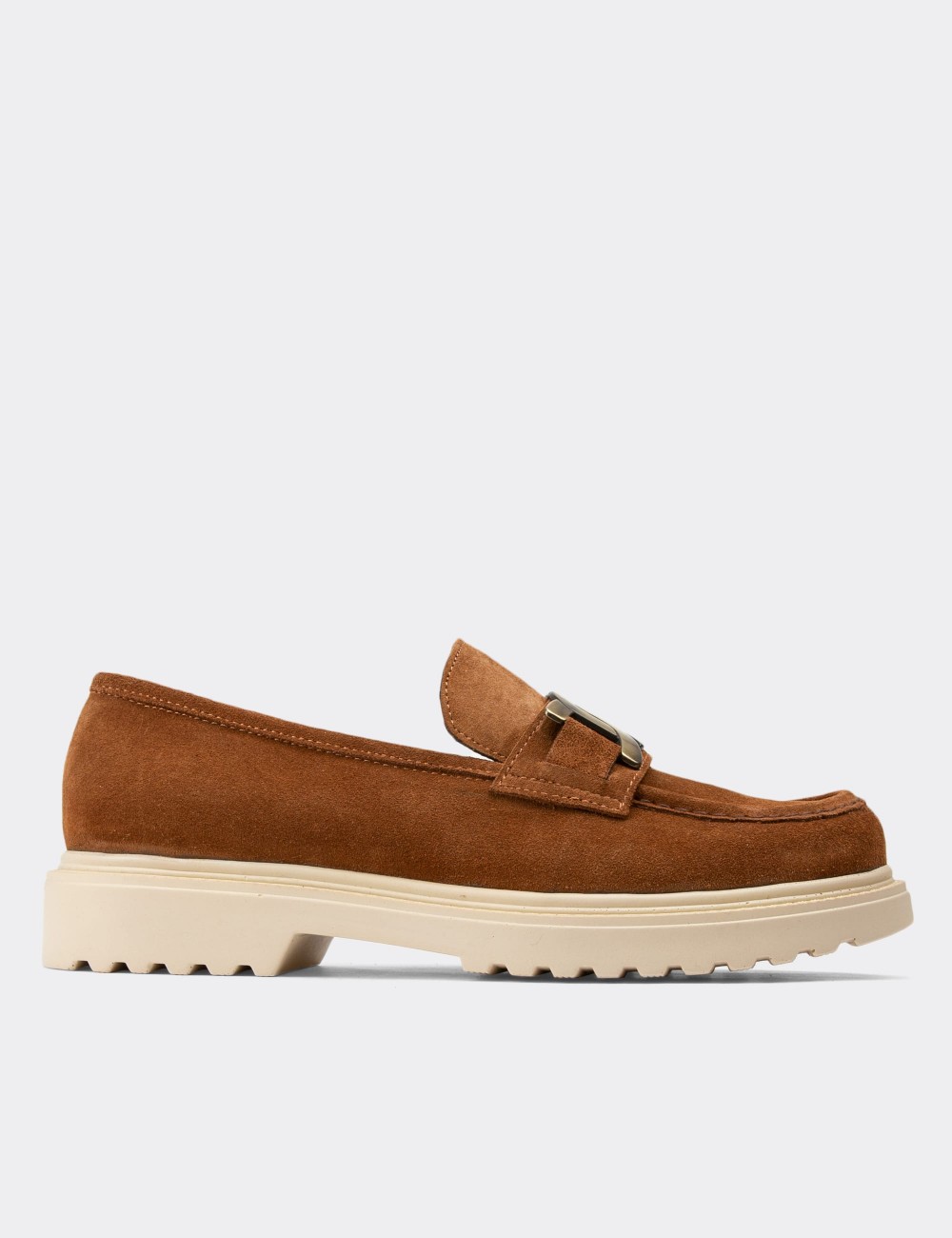 Tan Suede Leather Loafers - 01902ZTBAP01