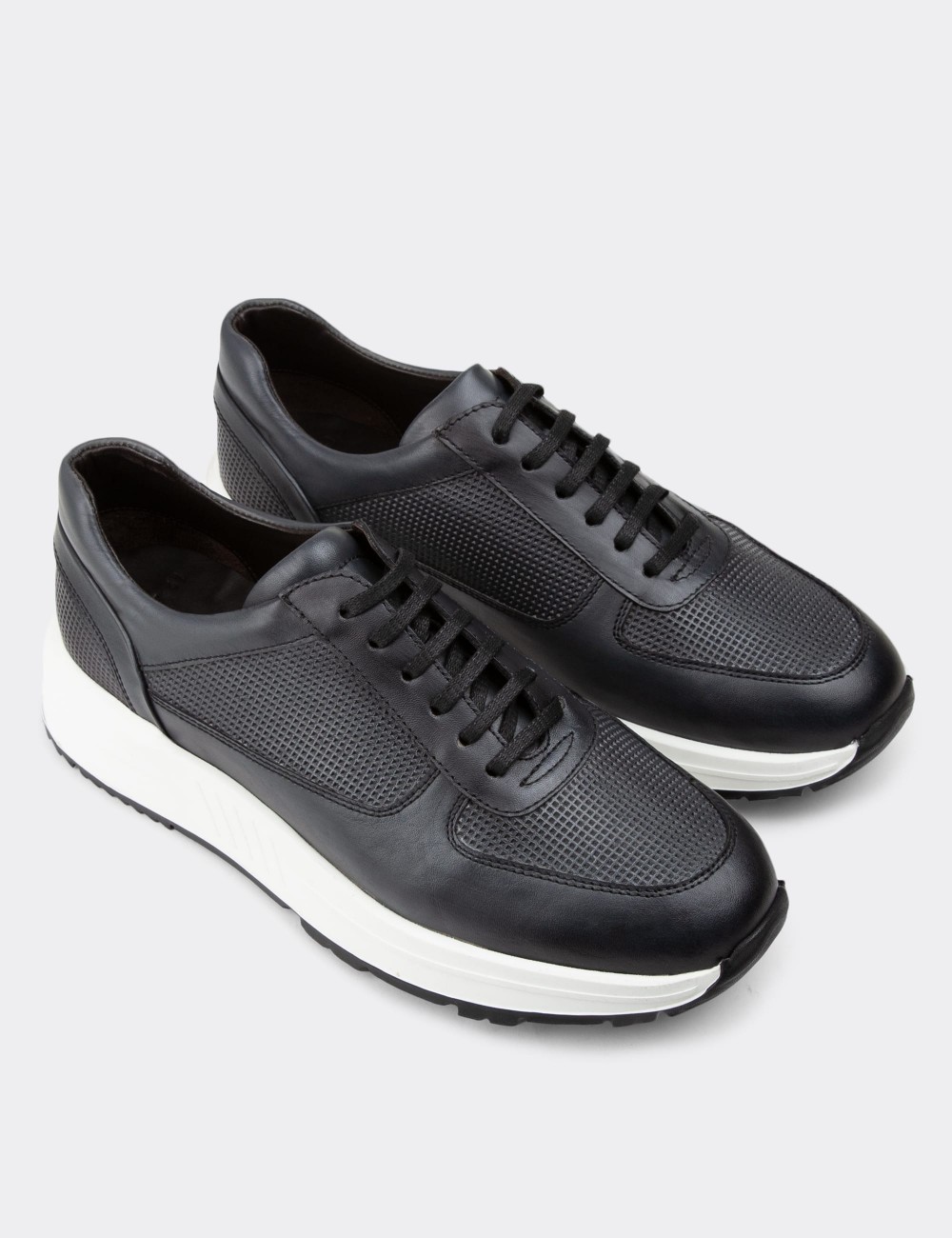 Gray Leather Sneakers - 01887MGRIE01