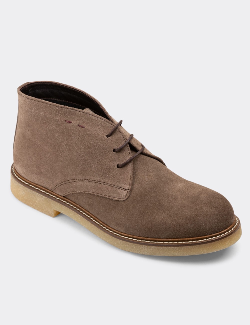 Sandstone Suede Leather Desert Boots - 01295MVZNC02