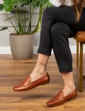 Copper  Leather Loafers
