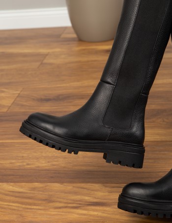 Black  Leather Boots - E2022ZSYHE01