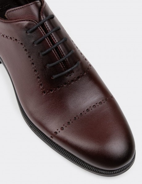 Burgundy Leather Classic Shoes