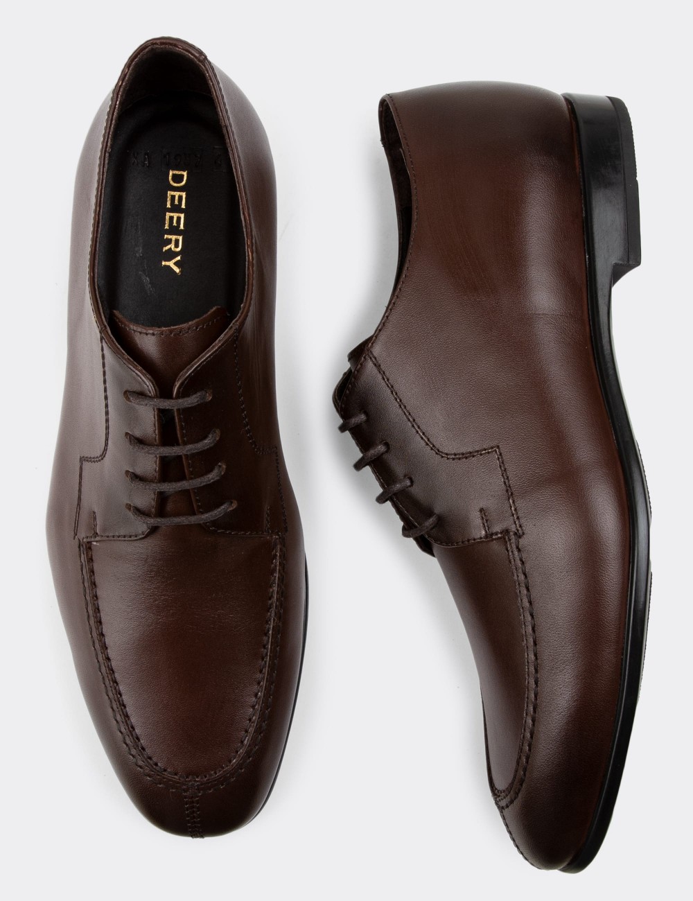Brown Leather Classic Shoes - 01937MKHVC01