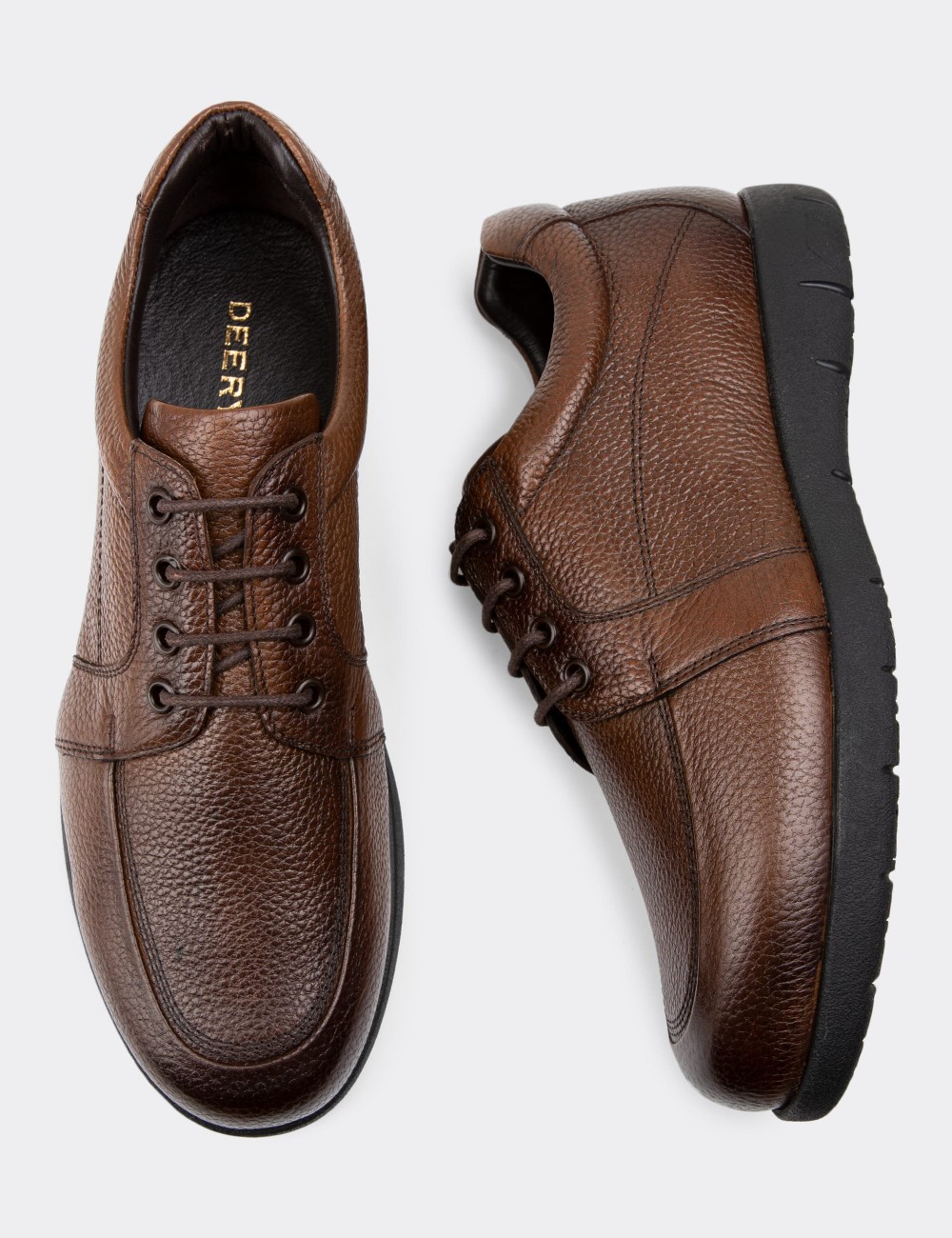 Tan Leather Lace-up Shoes - 01940MTBAC01