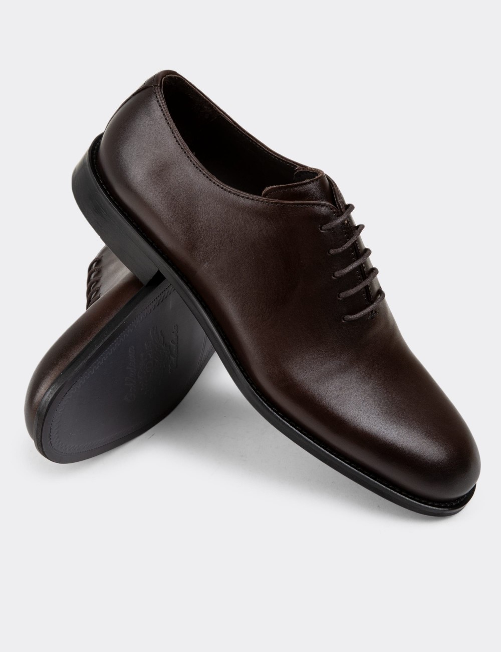 Brown Leather Classic Shoes - 01830MKHVN03