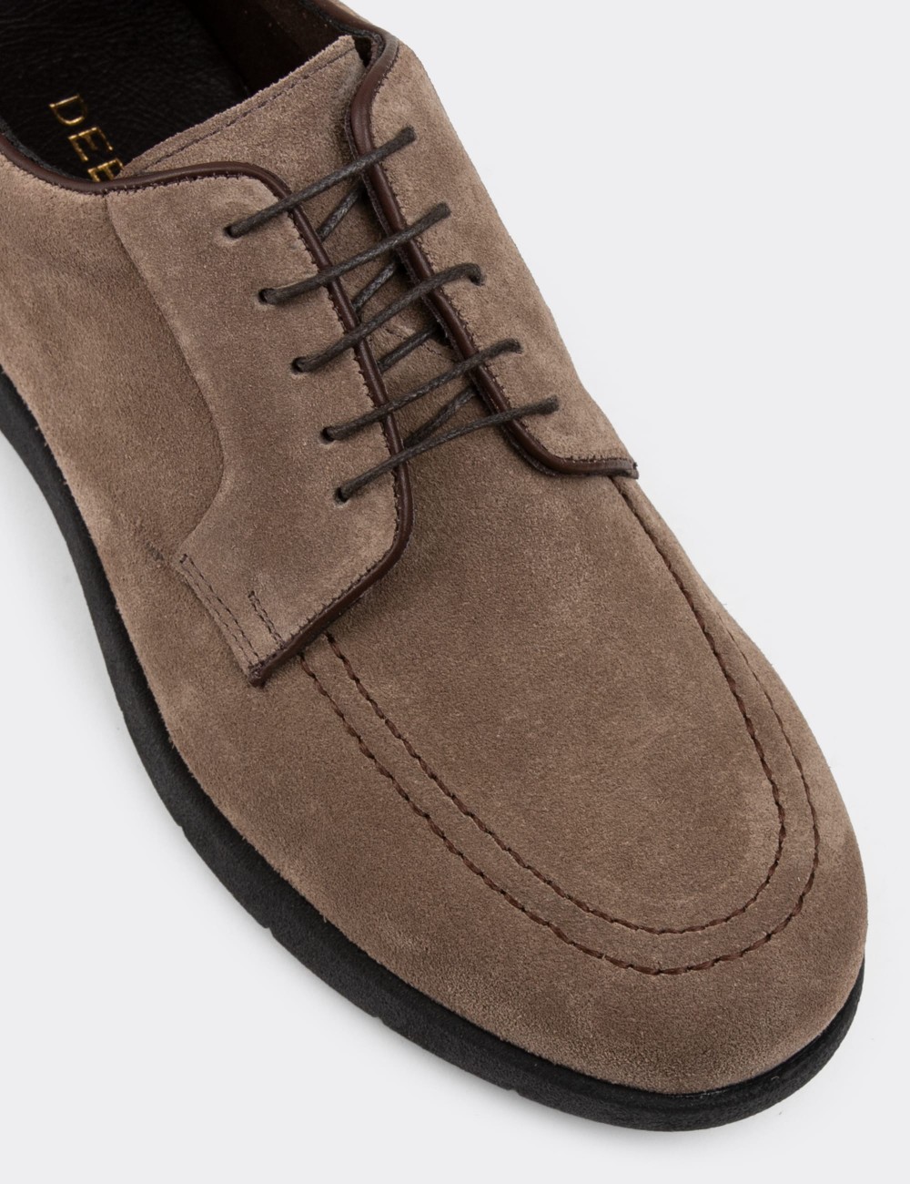Sandstone Suede Leather Lace-up Shoes - 01930MVZNC01