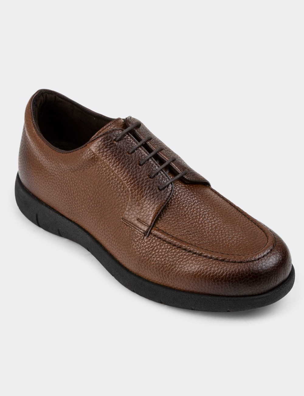 Tan Leather Lace-up Shoes - 01930MTBAC01