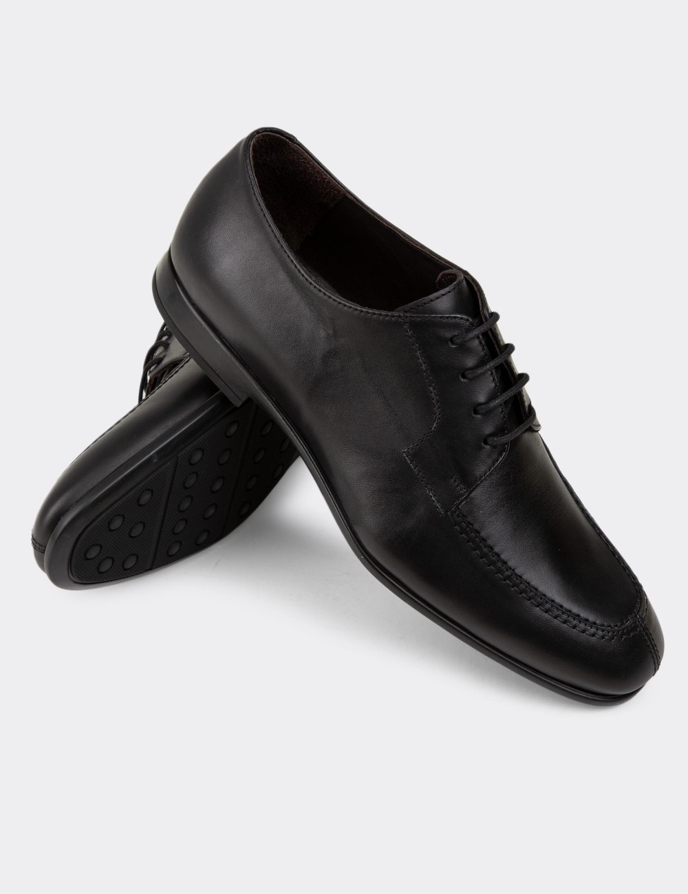 Black Leather Classic Shoes - 01937MSYHC01