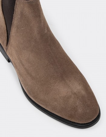 Sandstone Suede Leather Chelsea Boots