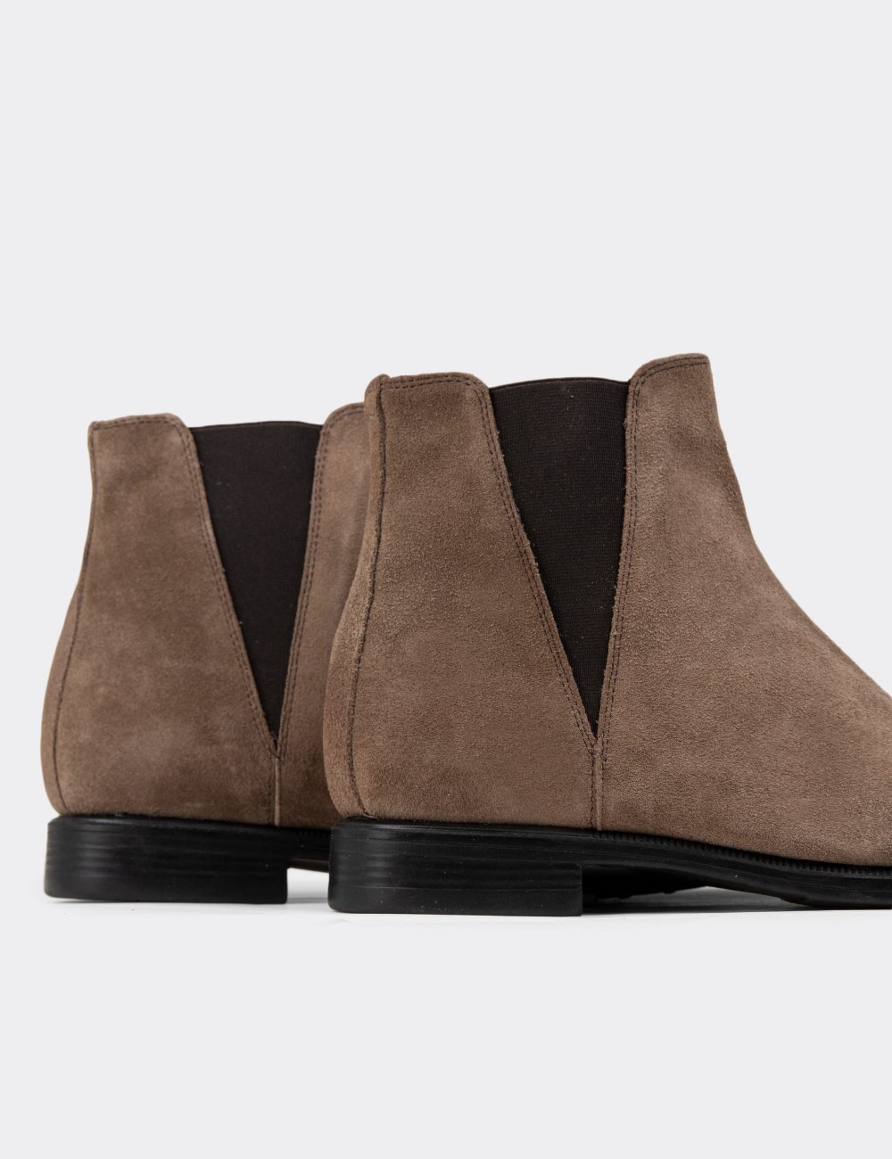 Sandstone Suede Leather Chelsea Boots - 01689MVZNC01