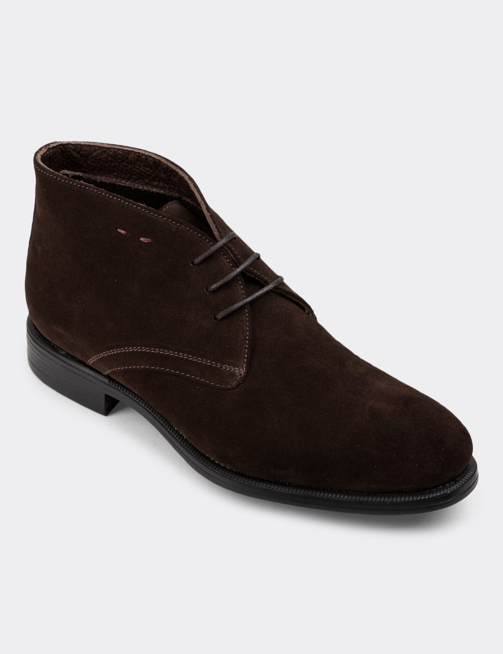 Brown Suede Leather Desert Boots - 01295MKHVC06